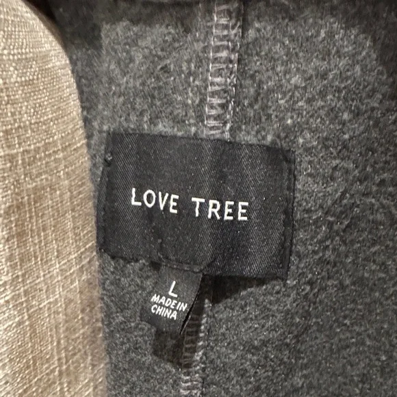 Love Tree Charcoal Open-Front Pea Coat - Picture 5 of 5